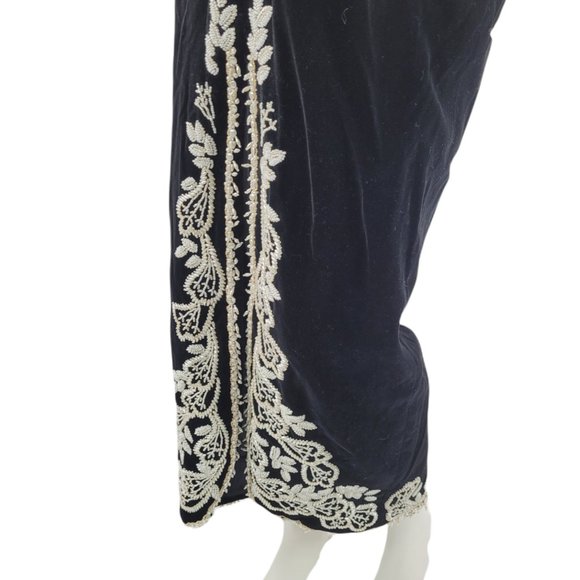 Escada Black Vintage Velvet Long Formal Dress - Picture 7 of 8